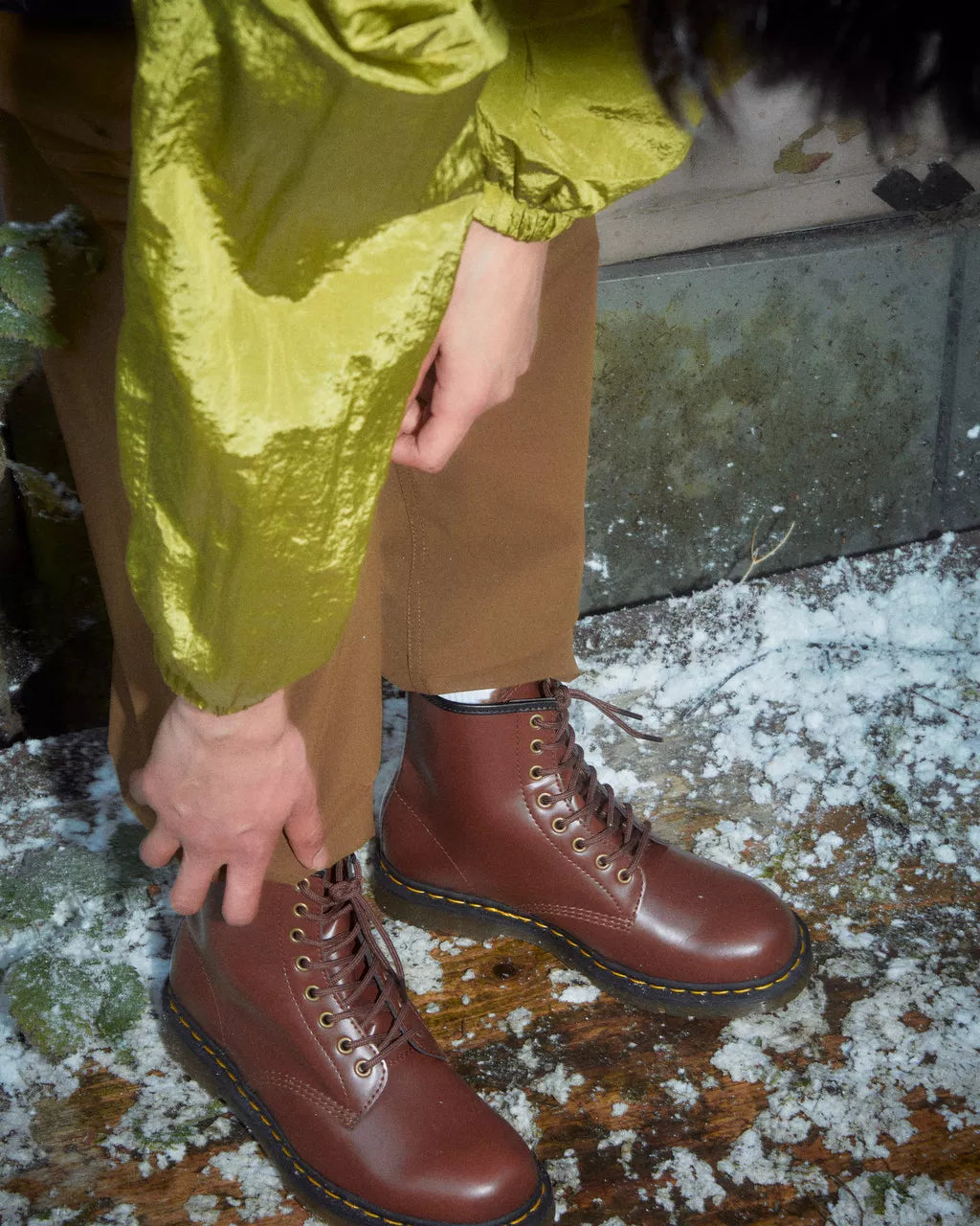 DR MARTENS Vegan 1460 Borg Lined Lace Up Boots