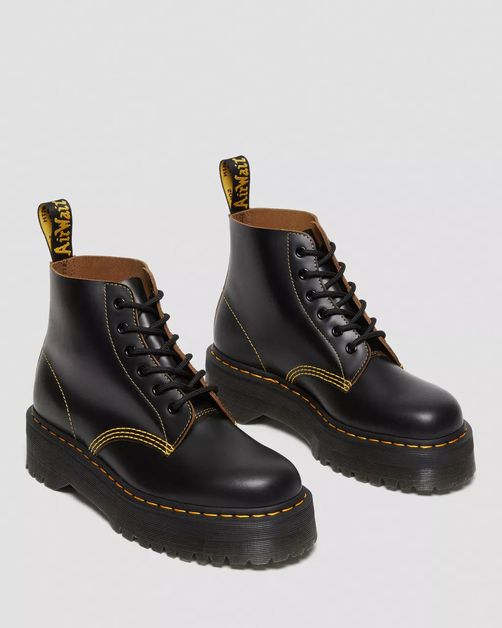 DR MARTENS 101 Quad Vintage Smooth Leather Platform Ankle Boots