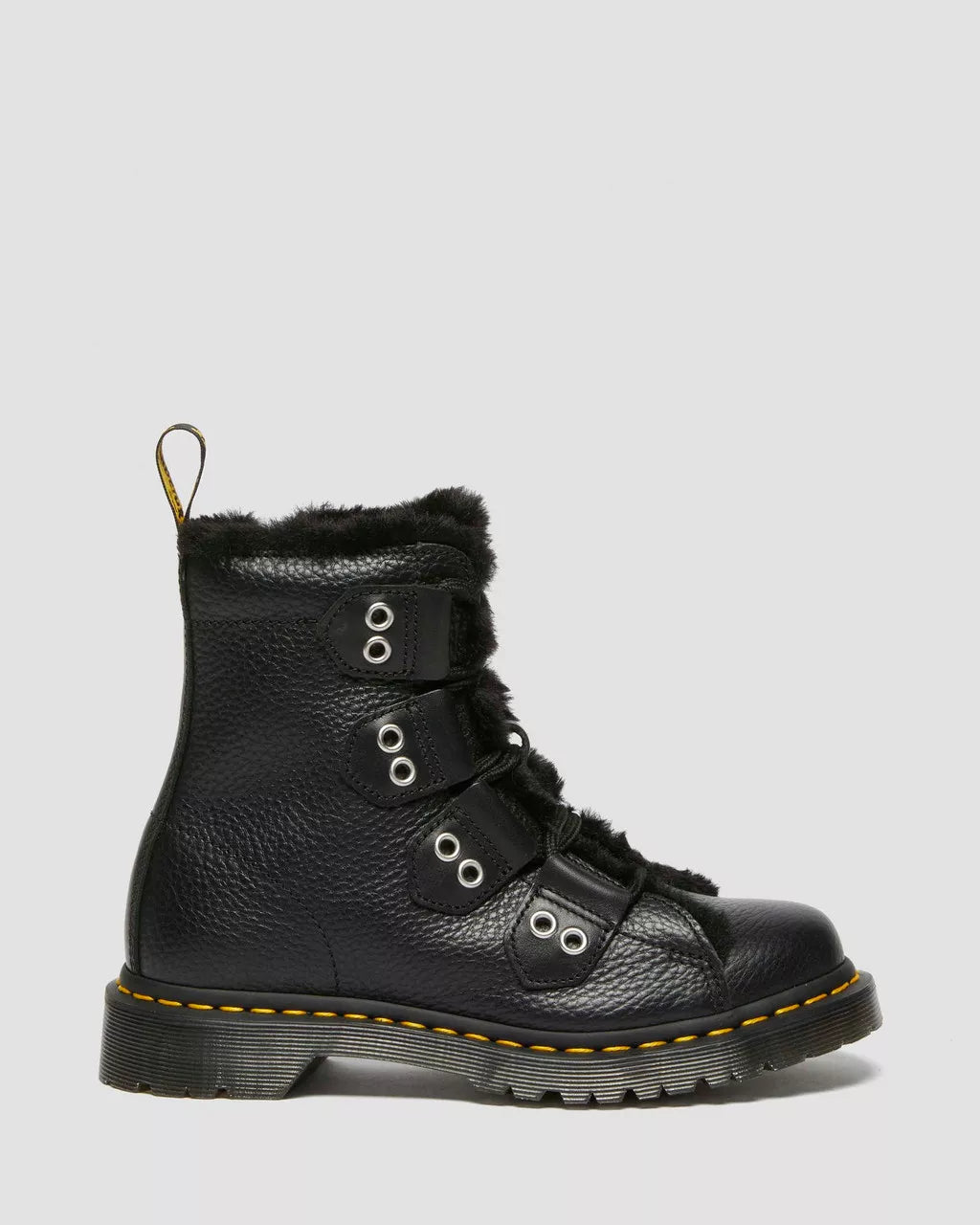 1460 Faux Fur Lined Leather Lace Up Boots