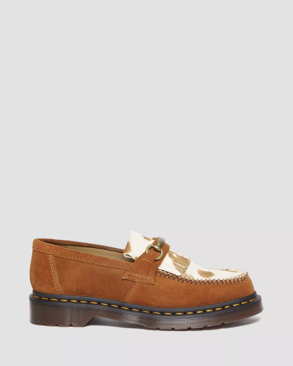 DR MARTENS Adrian Snaffle Hair-On Cow Print Suede Loafers