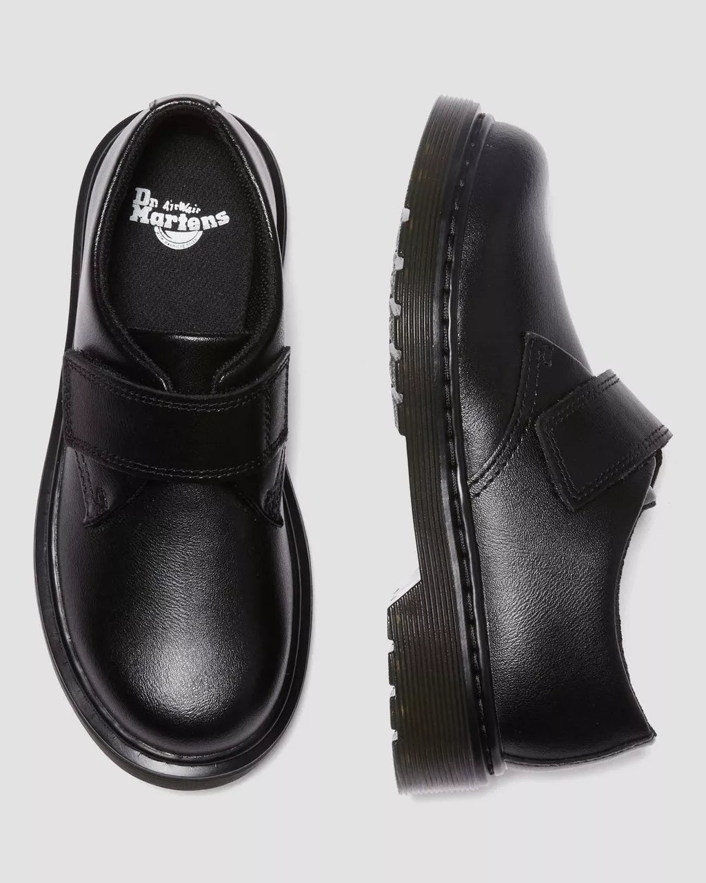 DR MARTENS Junior Kamron Leather Strap Velcro Oxford Shoes