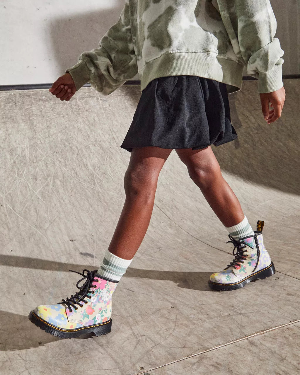 Junior 1460 Floral Mash Up Hydro Leather Lace Up Boots