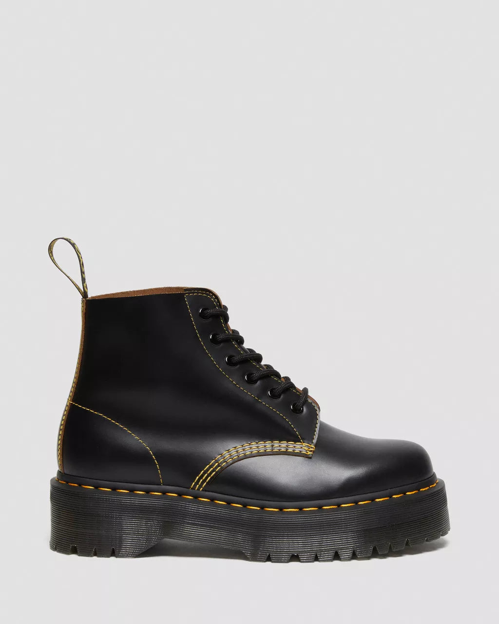 DR MARTENS 101 Quad Vintage Smooth Leather Platform Ankle Boots