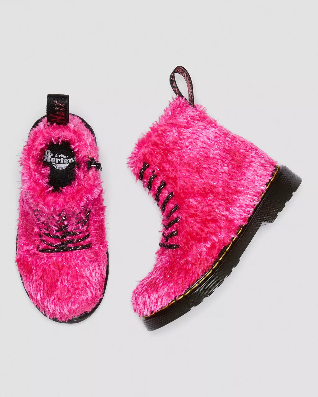 Toddler 1460 Pascal Tinsel Fur Lace Up Boots