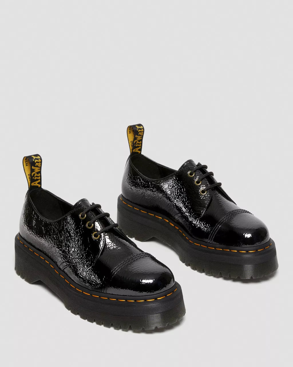 DR MARTENS 1461 Quad Patent Leather Platform Shoes