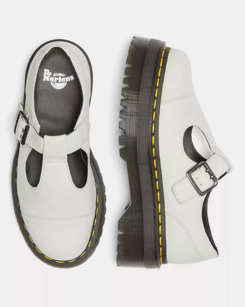 DR MARTENS Bethan Tumbled Nubuck Leather Platform Mary Jane Shoes