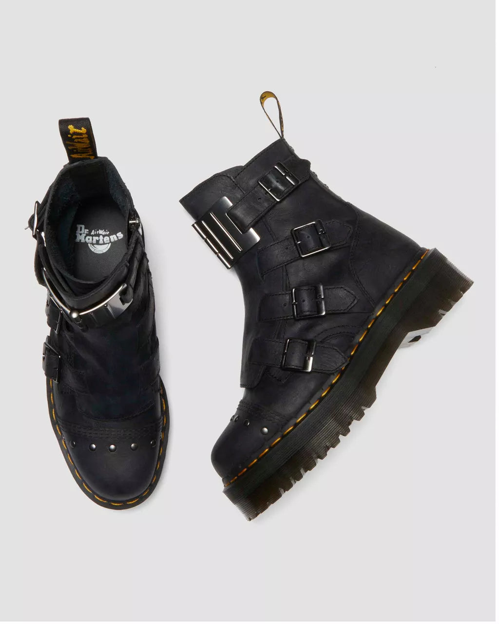Jadon Hinge Buckle Leather Platform Boots