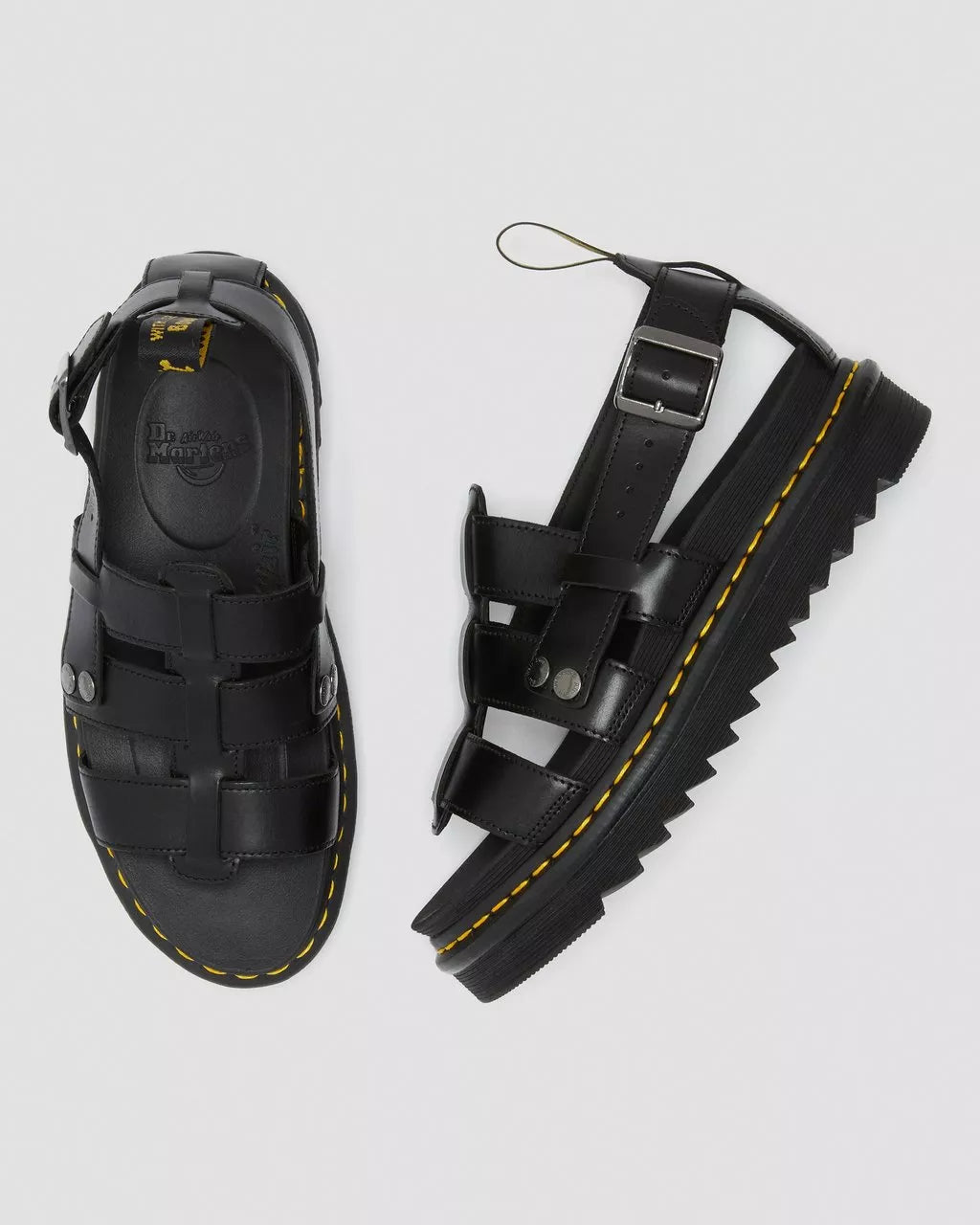 DR MARTENS TERRY LEATHER SANDALS