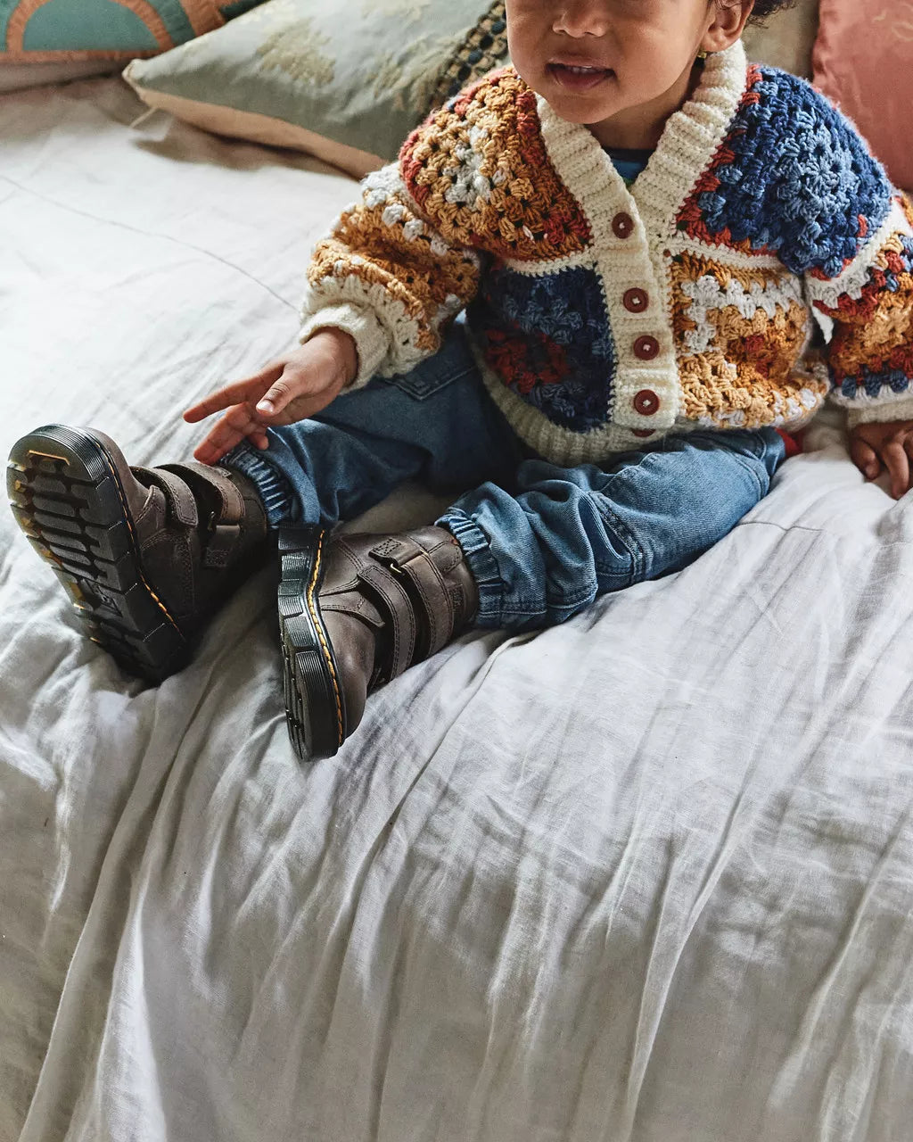 DR MARTENS Toddler Raffe Easy-On Leather Boots