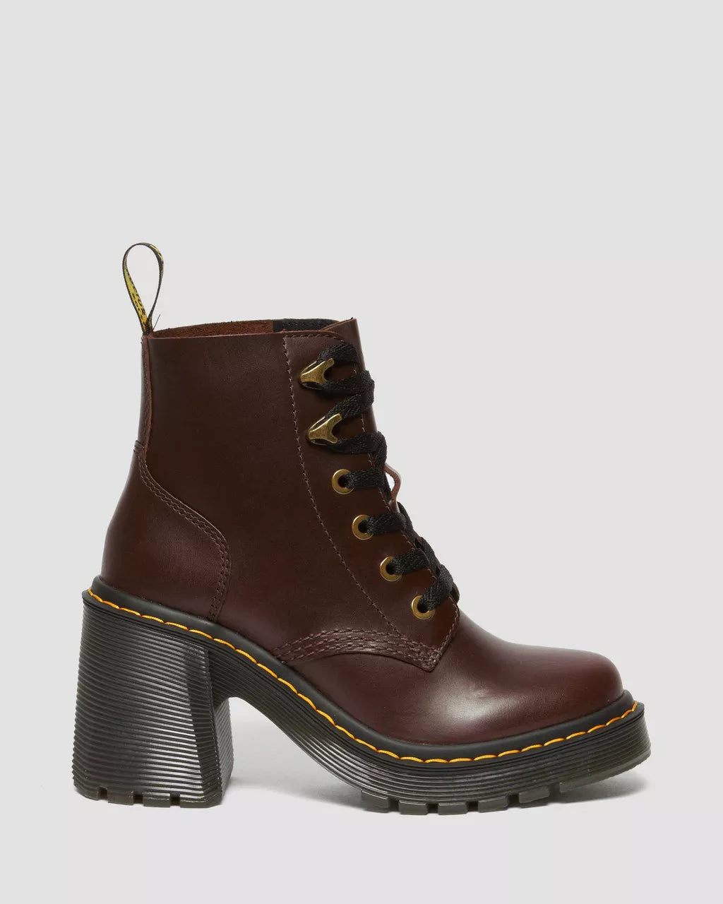 Jesy Leather Flared Heel Boots