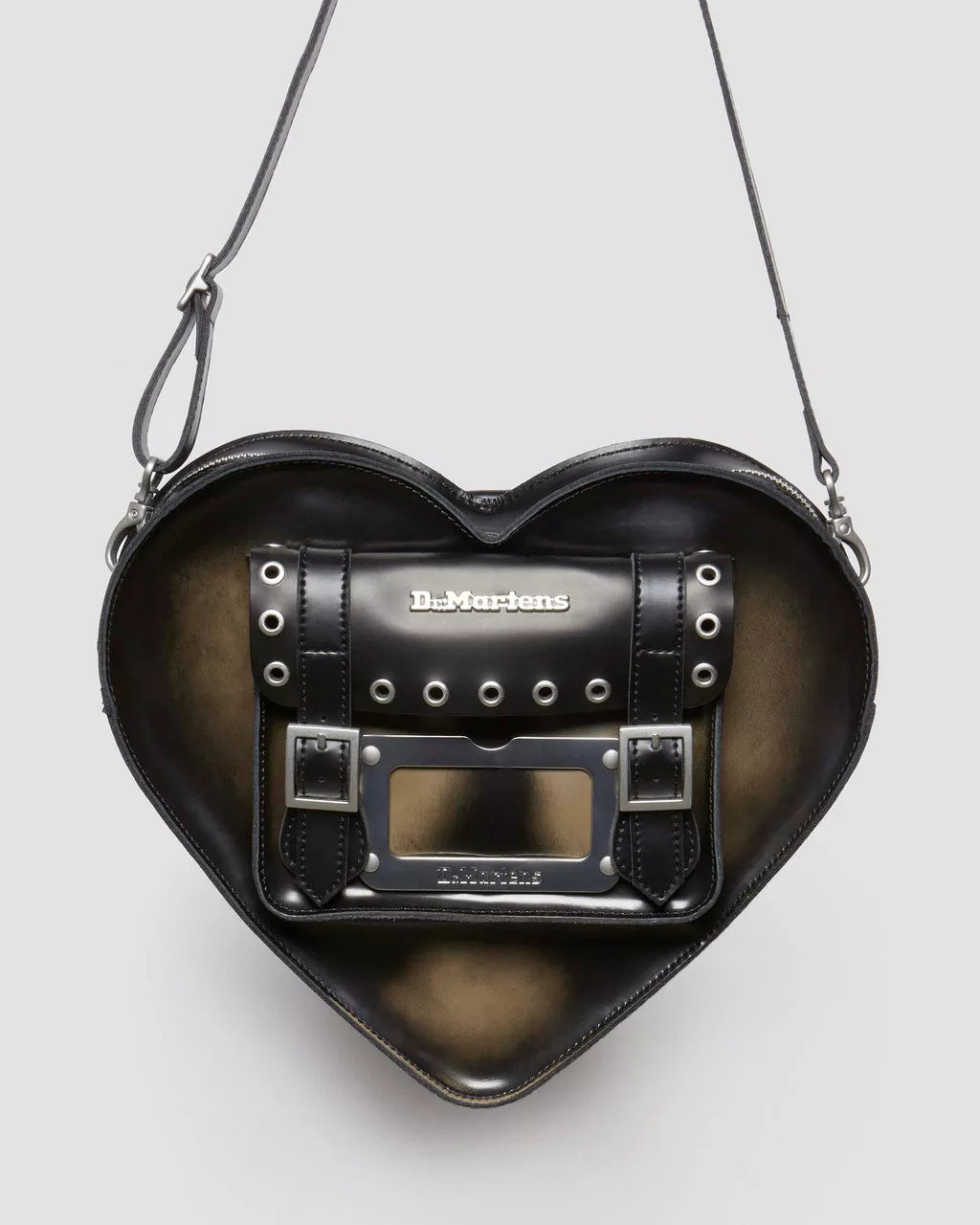 DR MARTENS Brush Off Leather Heart Shaped Bag