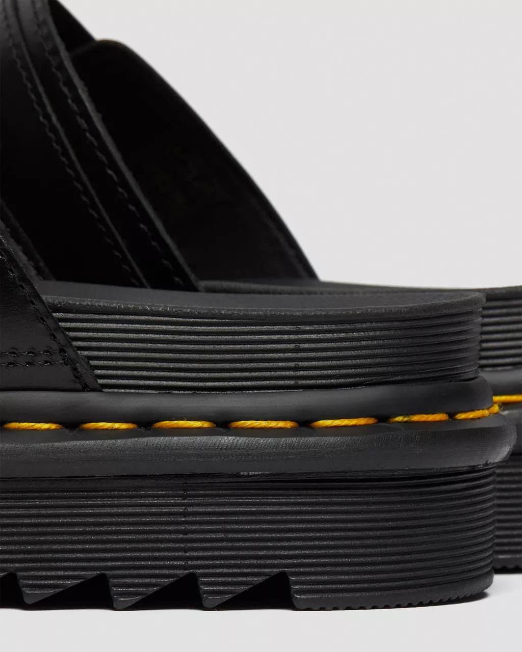 DR MARTENS Myles Brando Leather Buckle Slide Sandals