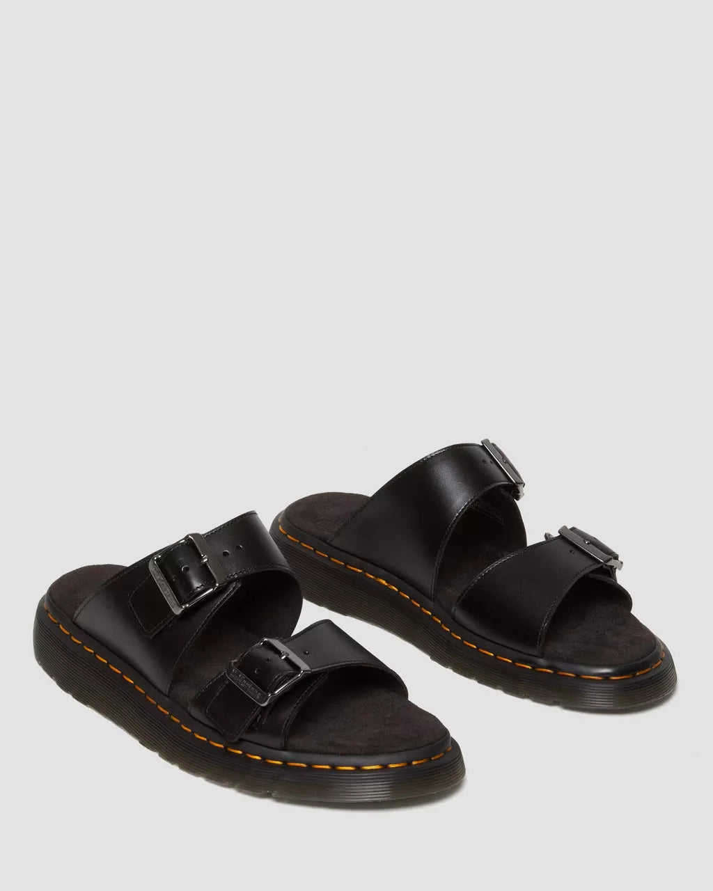 Josef Leather Buckle Slide Sandals