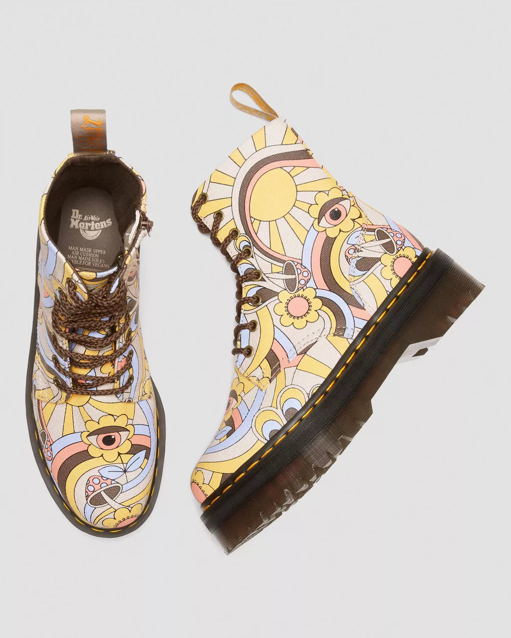 DR MARTENS Jadon Retro Ray Canvas Vegan Platform Boots
