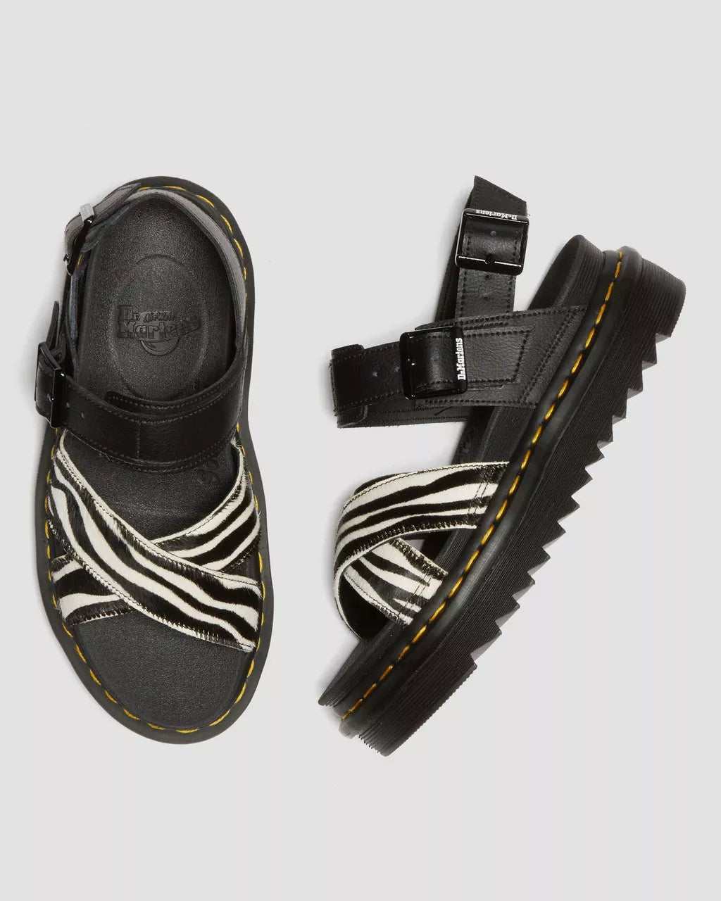 DR MARTENS Voss II Hair-On Zebra Print Sandals