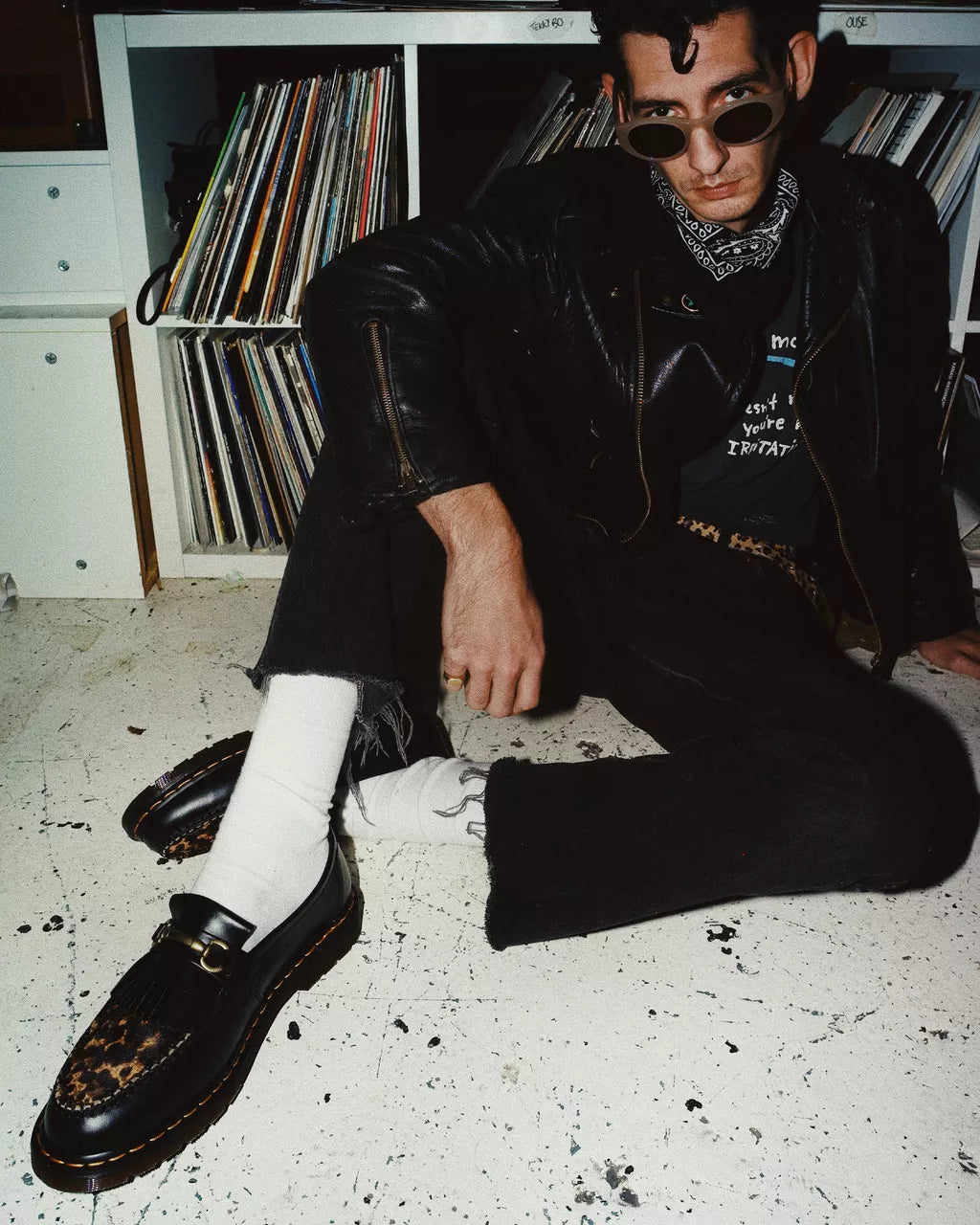DR MARTENS Adrian Snaffle Leopard Kiltie Loafers