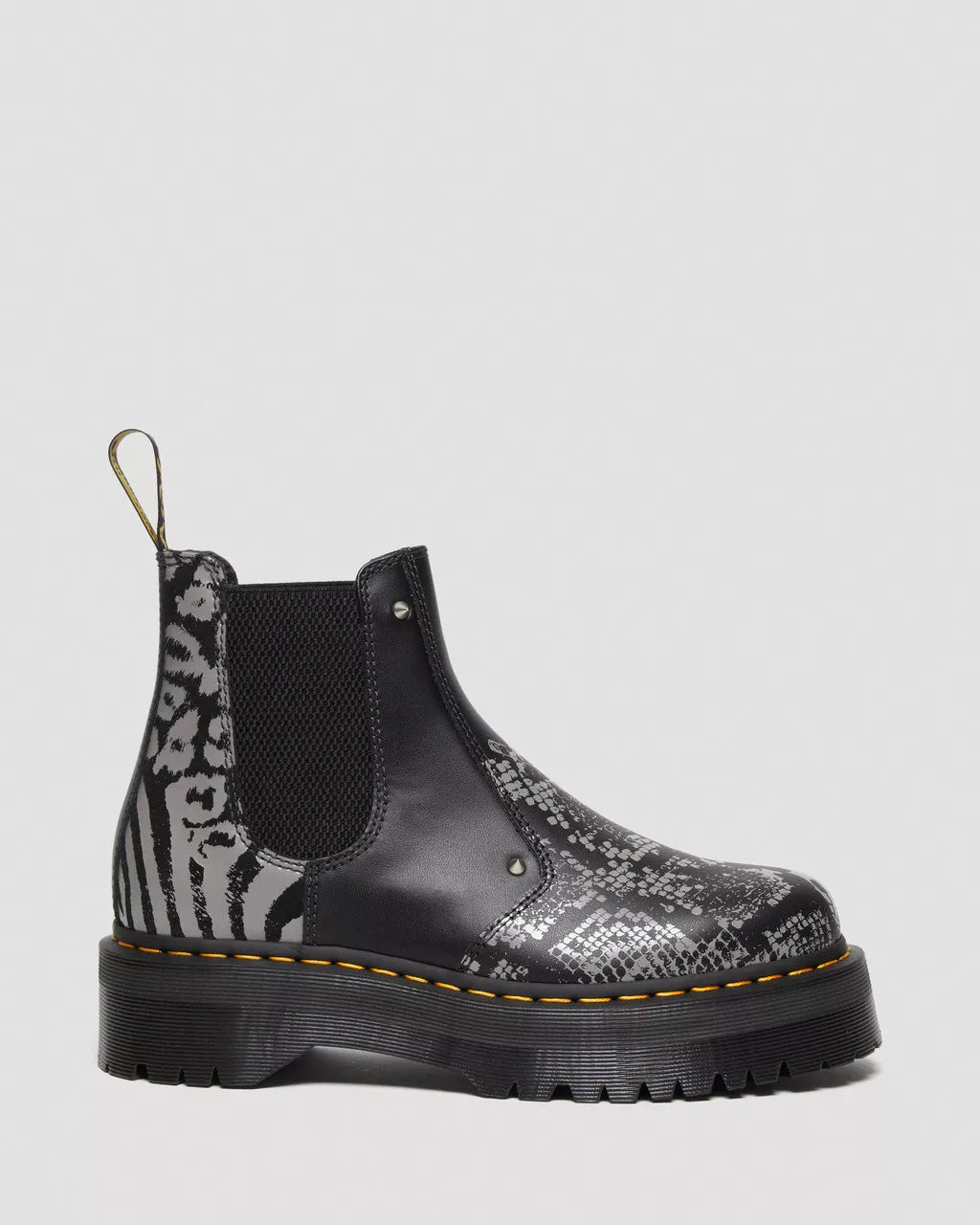 DR MARTENS 2976 Quad Platform Animal Print Boots