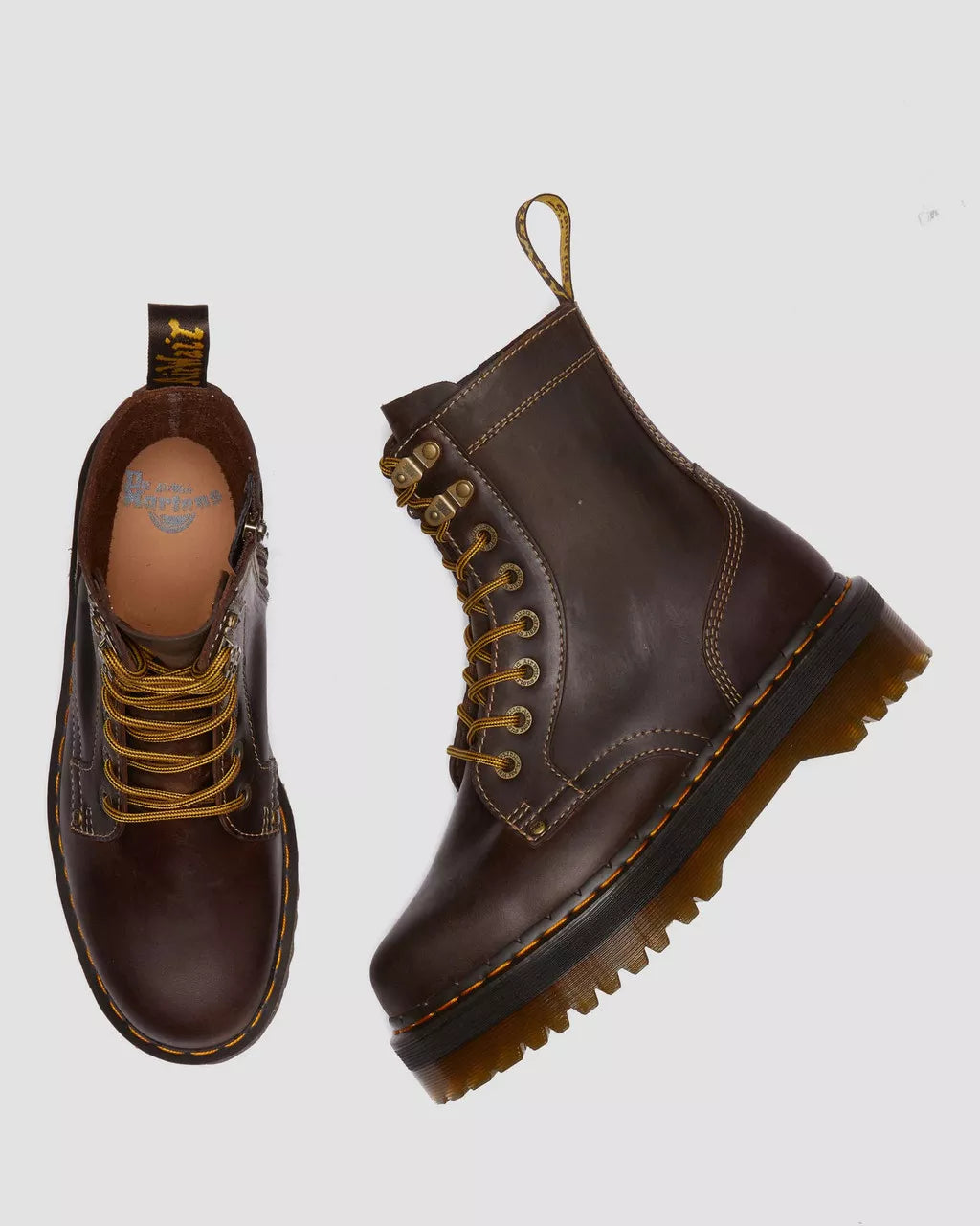 Jadon Boots Crazy Horse Leather Platforms