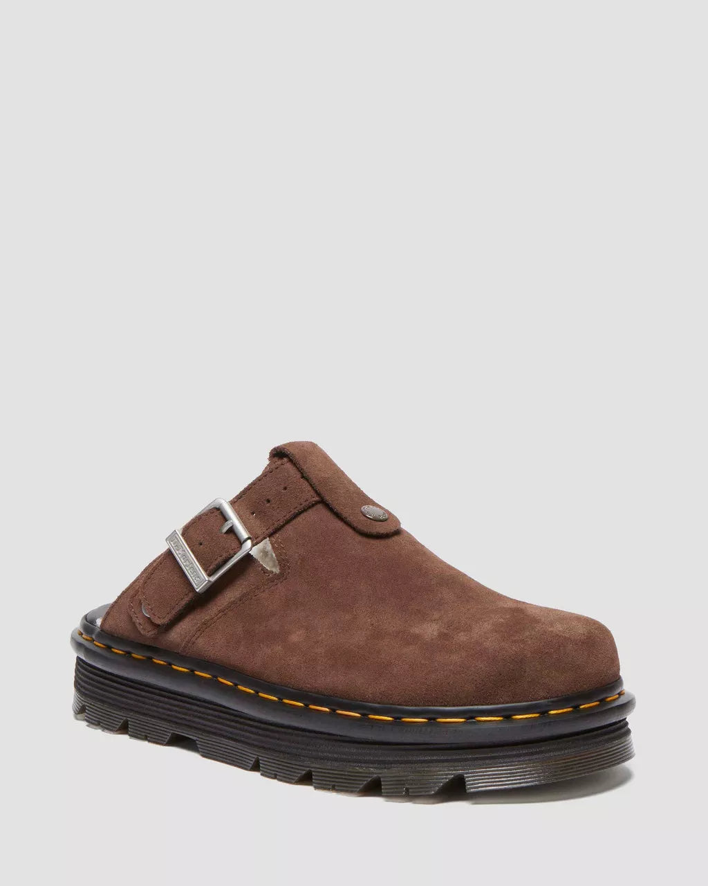 Zebzag Suede Fleece-Lined Platform Mules