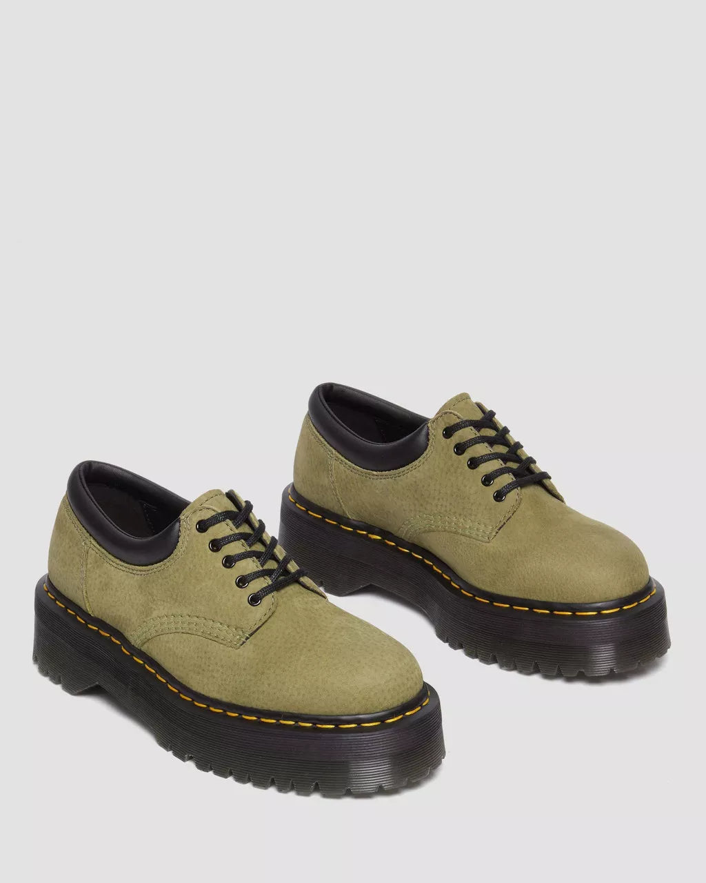 DR MARTENS 8053 Tumbled Nubuck Leather Platform Shoes