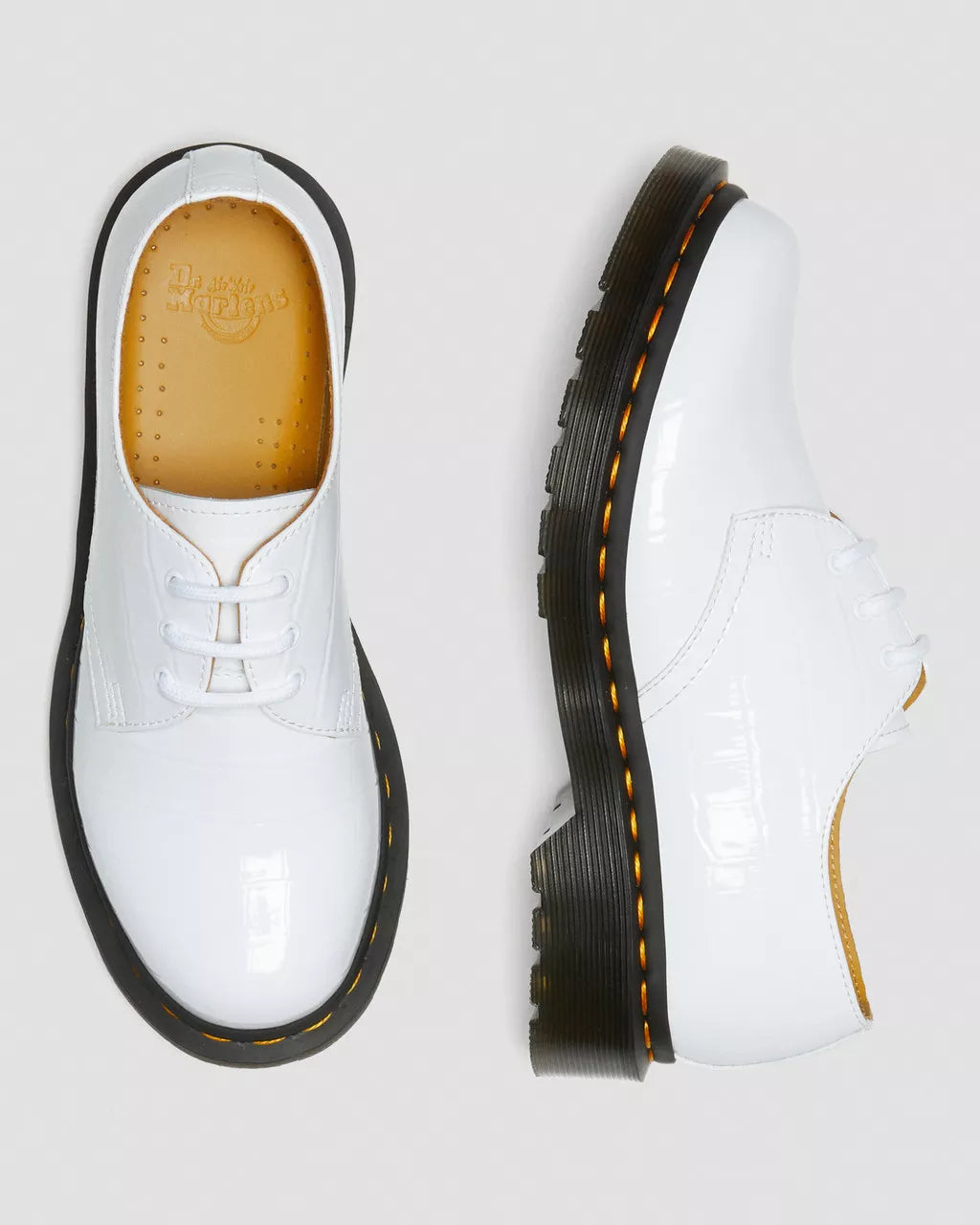 DR MARTENS 1461 Patent Croc Emboss Leather Shoes