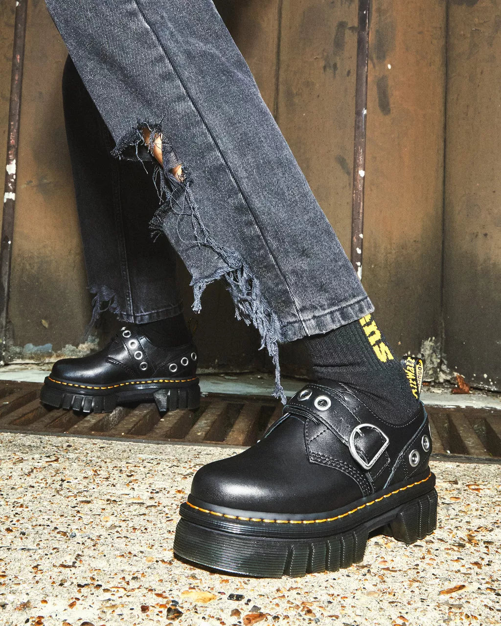 DR MARTENS Audrick Hardware Leather Platform Shoes