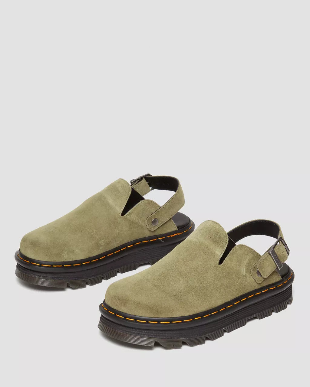 DR MARTENS Zebzag Suede Casual Slingback Platform Mules