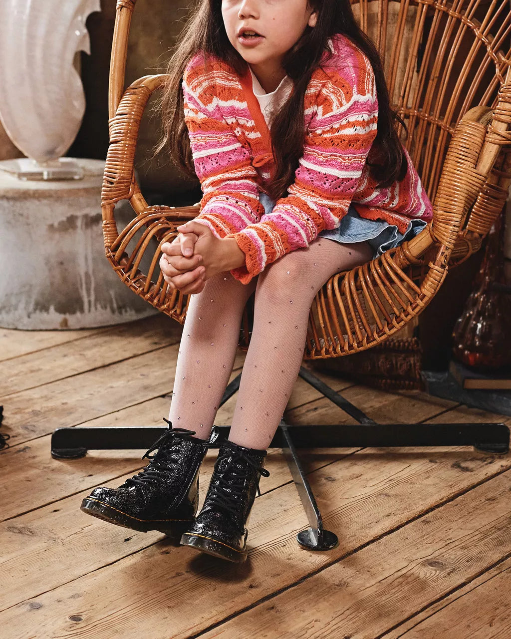 Junior 1460 Glitter Lace Up Boots