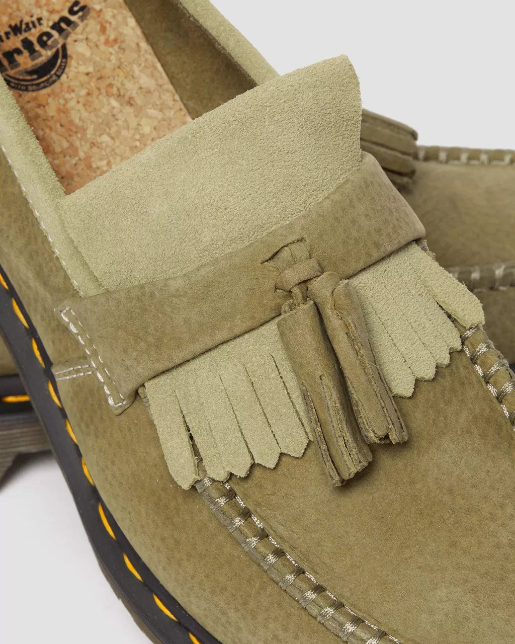 DR MARTENS Adrian Tumbled Nubuck Leather Tassel Loafers