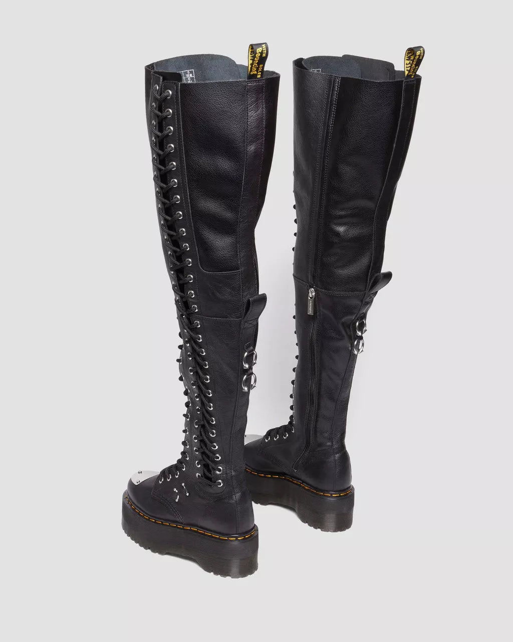 DR MARTENS 28-Eye XTRM Max Virginia Leather Knee High Platform Boots