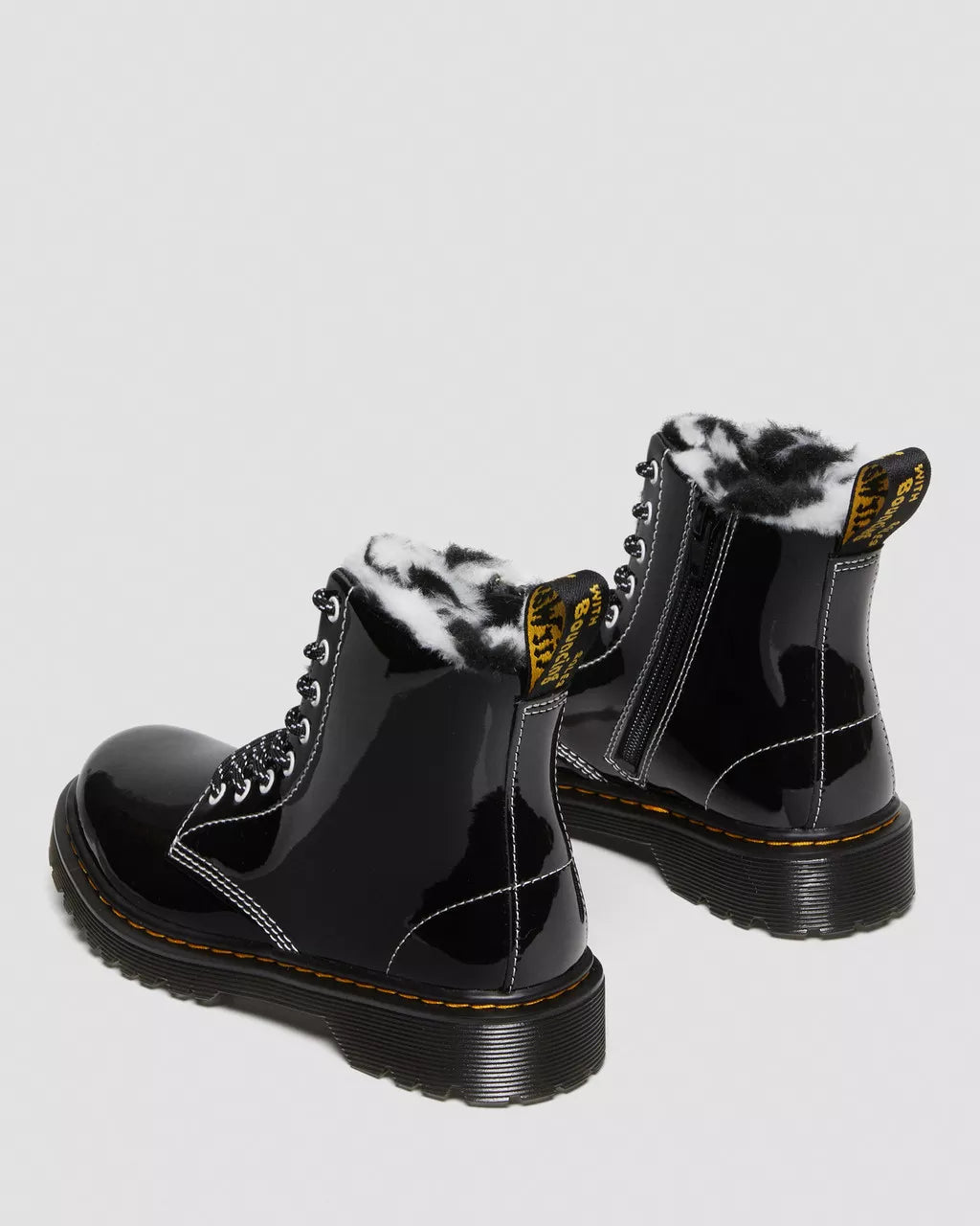 Junior 1460 Serena Patent Faux Fur-Lined Boots