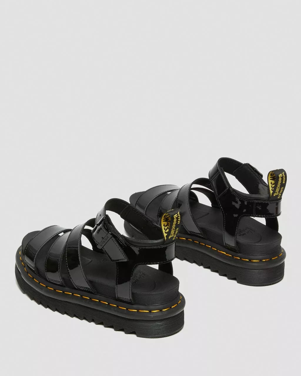 DR MARTENS Blaire Patent Leather Gladiator Sandals