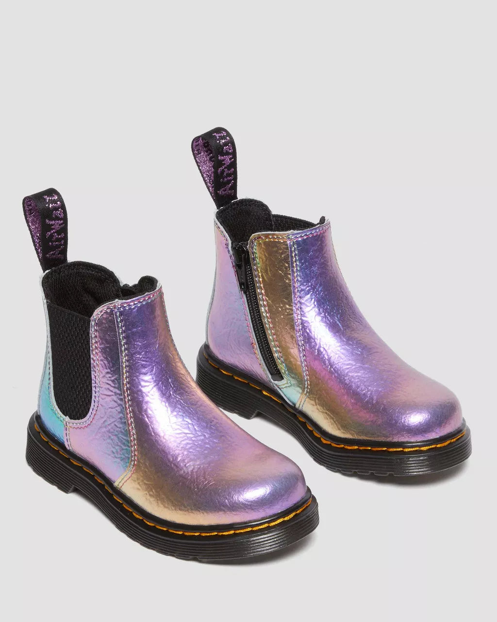 DR MARTENS Toddler 2976 Rainbow Crinkle Leather Chelsea Boots
