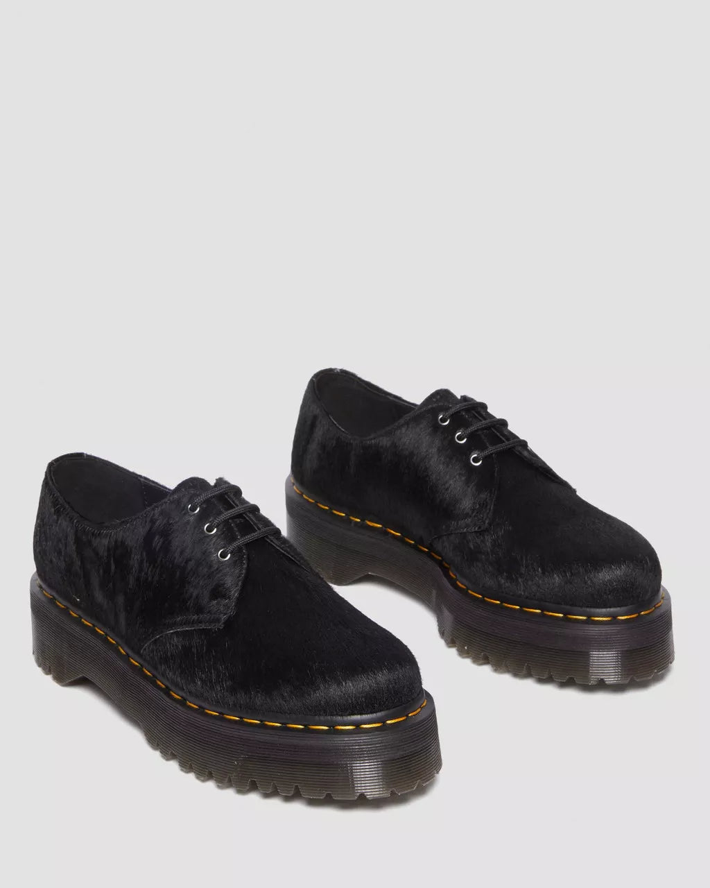 DR MARTENS 1461 Quad Hair-On Platform Shoes
