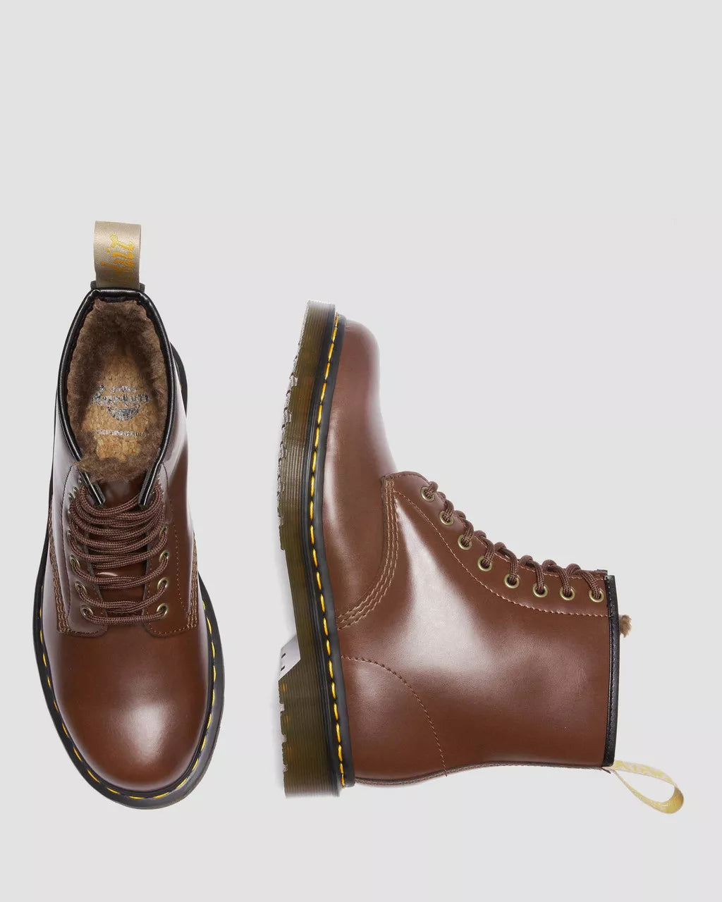 DR MARTENS Vegan 1460 Borg Lined Lace Up Boots
